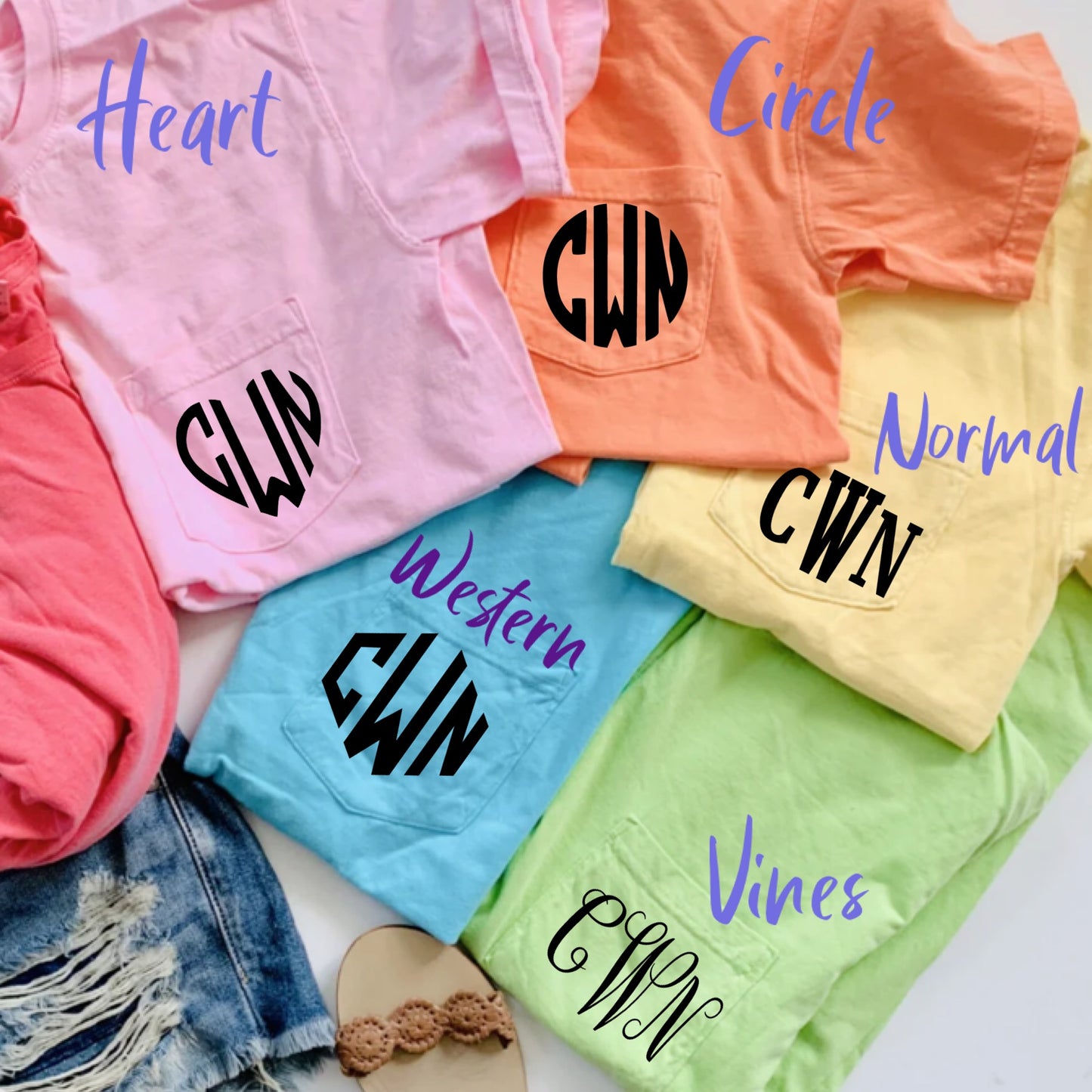 Monogram Comfort Color Pocket Tee
