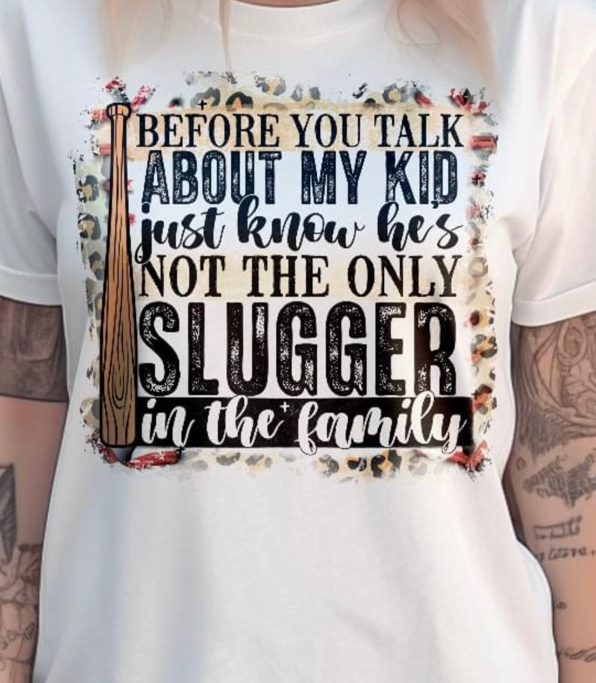 Before you talk about my kid, just know he's not the only slugger in the family- baseball DTF TRANSFER