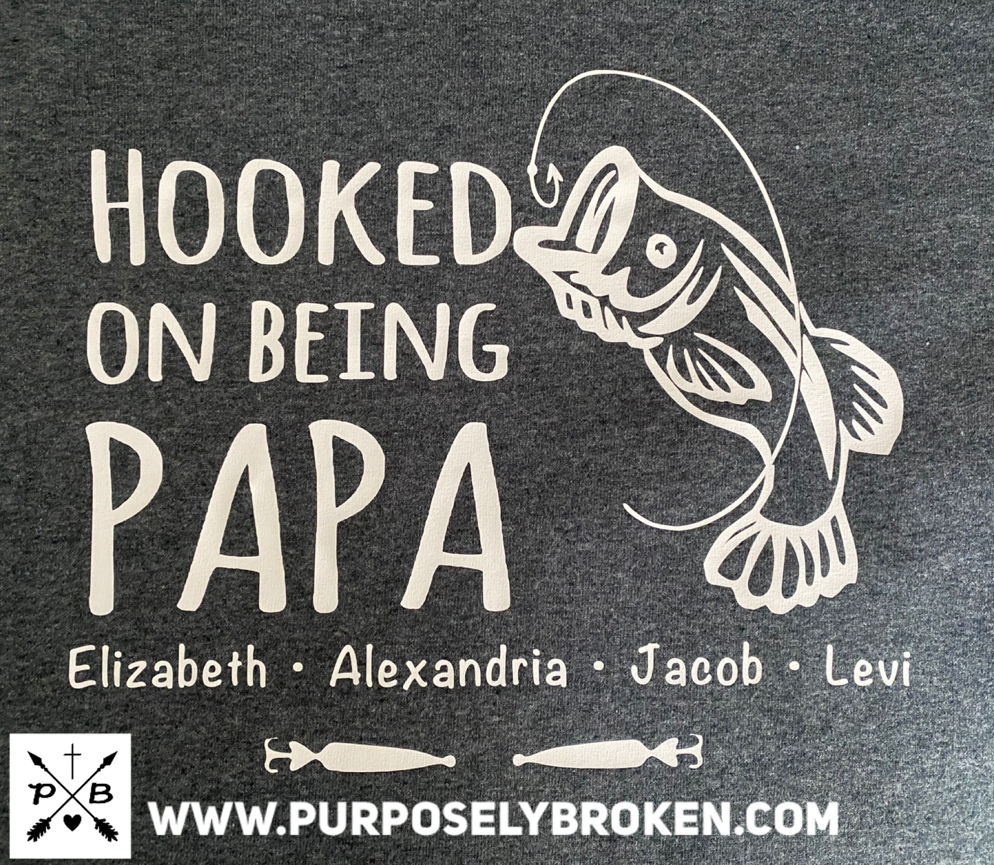 Hooked on being Papa T-shirt