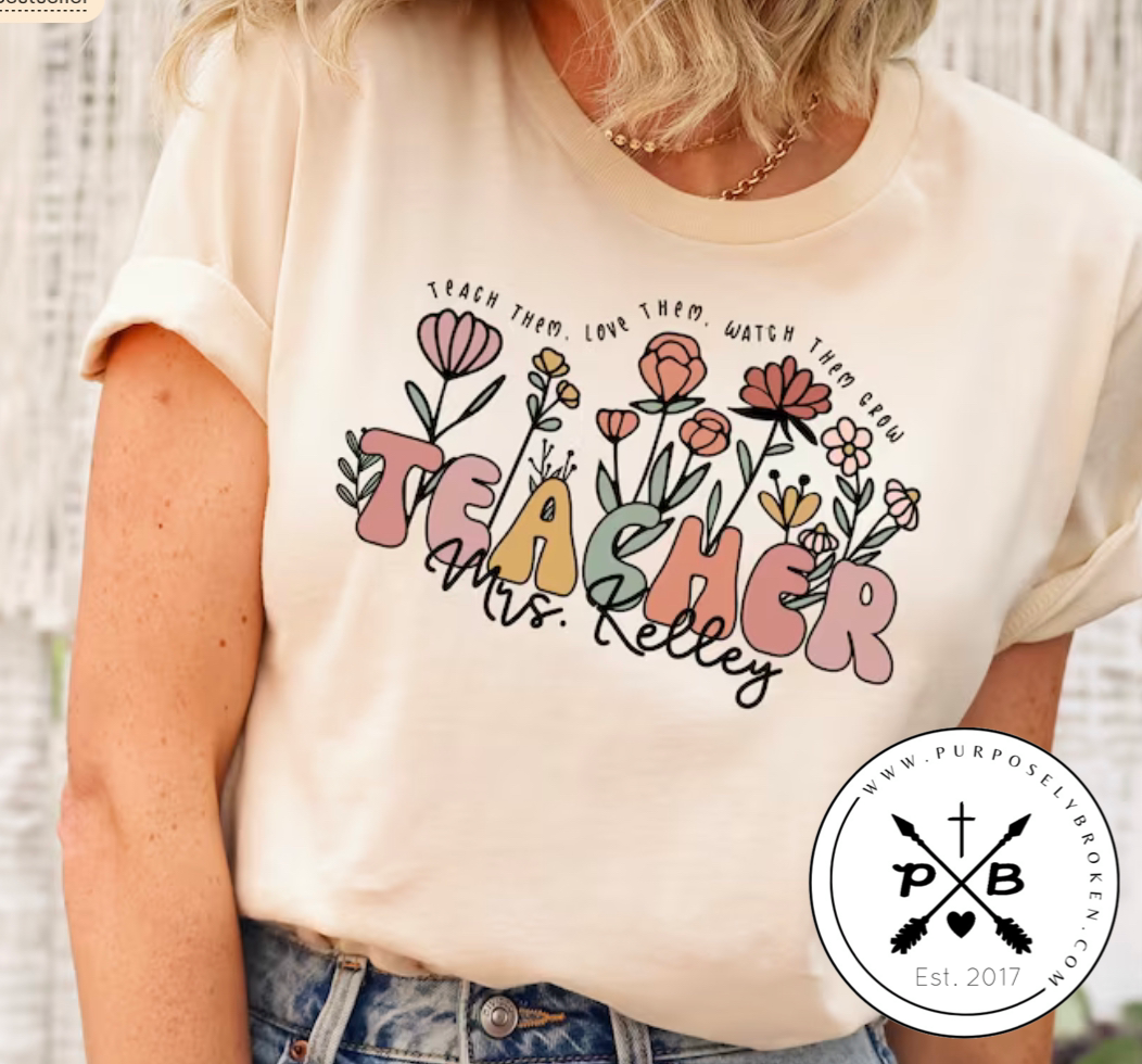 Teacher Flower Tshirt