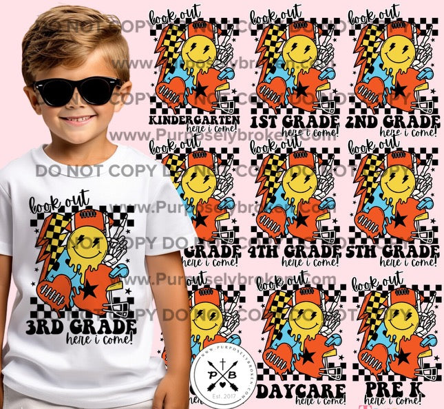 LOOK OUT grade level shirts