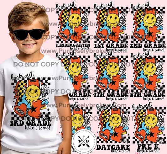 LOOK OUT grade level shirts