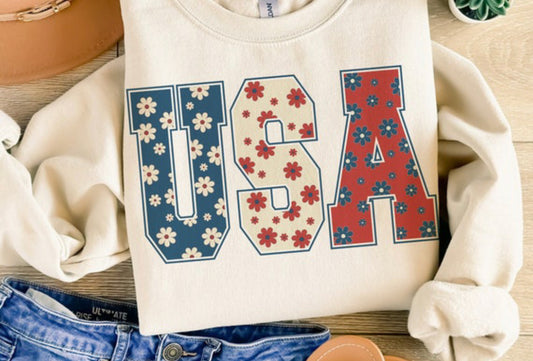 Floral USA shirt