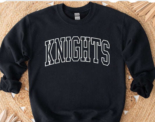 NGCA Knights outline LONG SLEEVE
