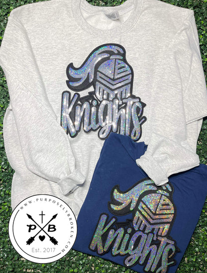 Knights Sequin Chenille Patch Shirt