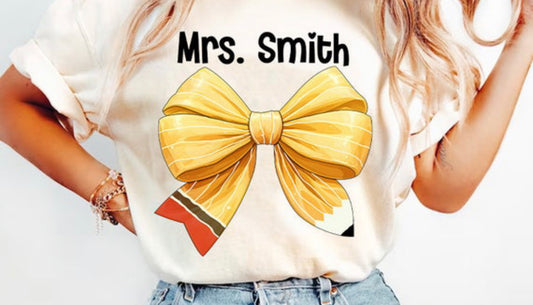 Customized Pencil Bow Shirt