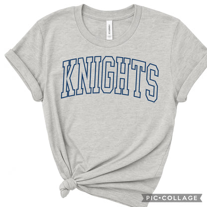 NGCA KNIGHTS OUTLINE….  ON GREY