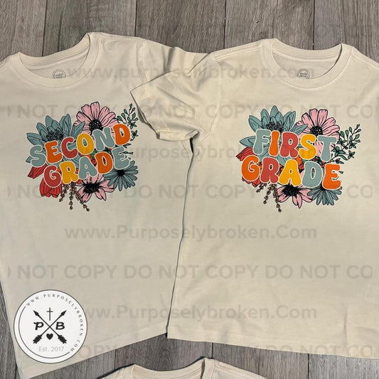 Floral Grade Level Shirts