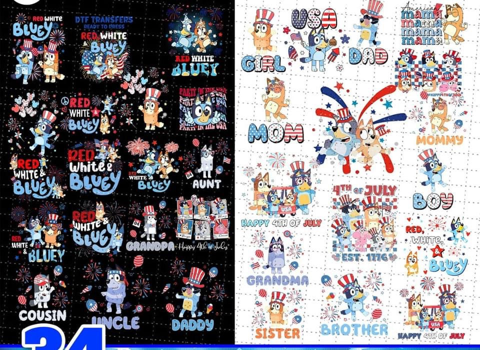 Red, white, and BLUEY