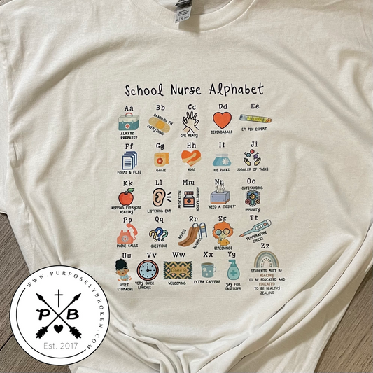 School Nurse Alphabet Shirt