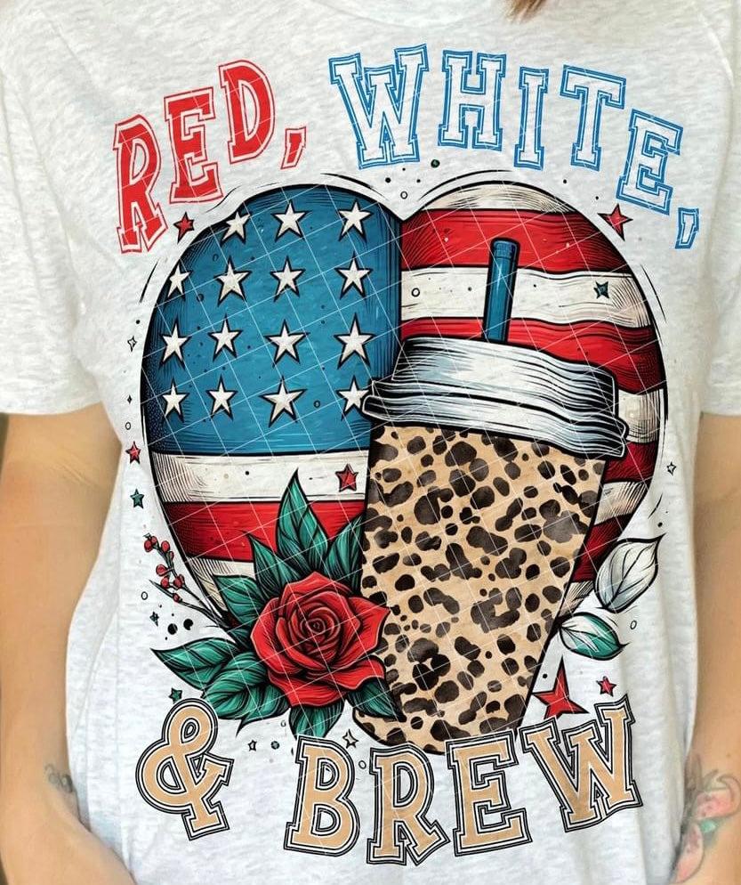 RED, WHITE, & BREW DTF TRANSFER