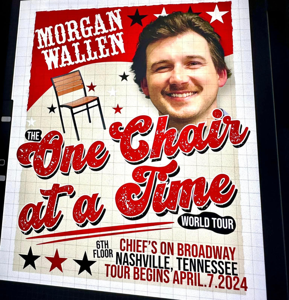 Morgan Wallen One Chair at a Time DTF TRANSFER