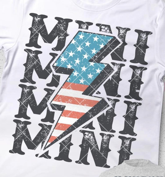 MINI distressed flag  DTF TRANSFER