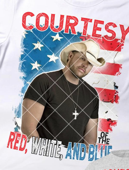 TOBY KEITH COURTESY OF THE RED, WHITE, AND BLUE DTF TRANSFER