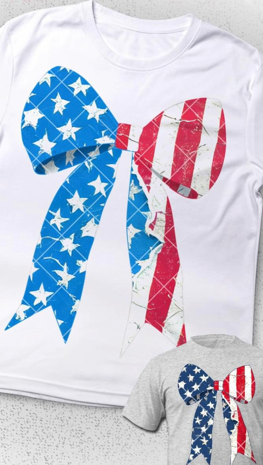 AMERICAN FLAG BOW DTF TRANSFER