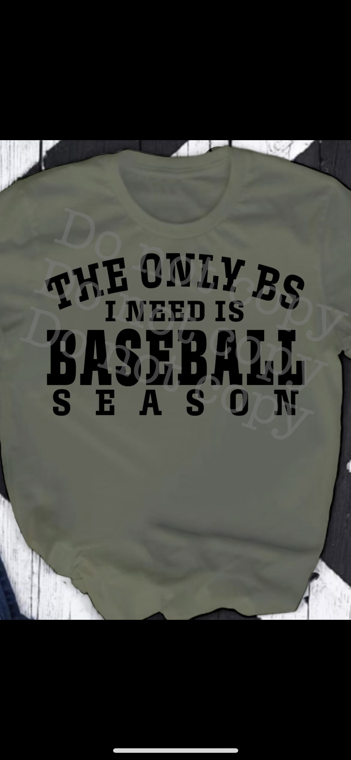 THE ONLY BS I NEED IS BASEBALL DTF TRANSFER